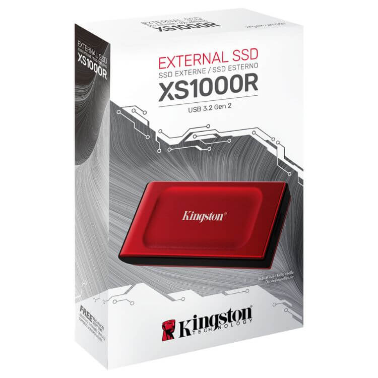 Disco Externo SSD Kingston XS1000 2TB USB 3.2 Vermelho