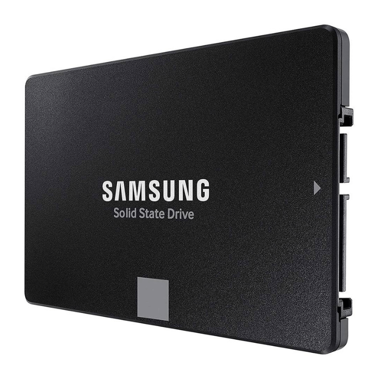 Black Samsung 870 EVO 1TB SSD, rectangular with white logo.