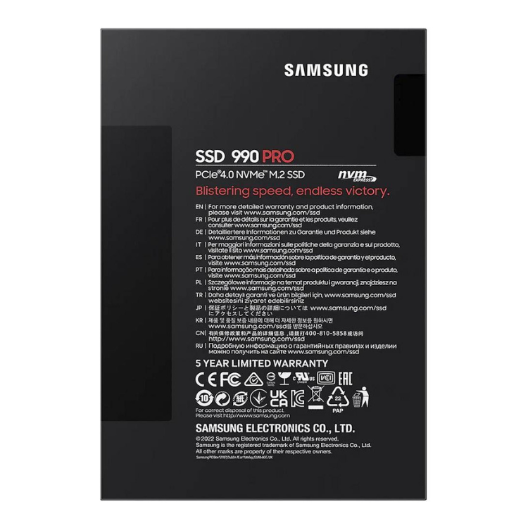 Disco SSD Samsung 990 Pro 2TB M.2 PCIe 4.0 NVMe