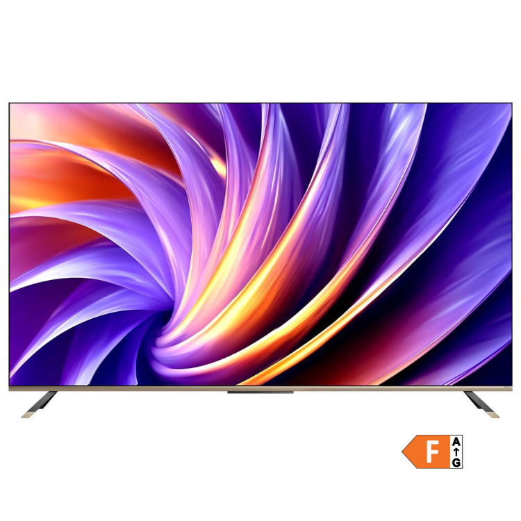 Televisão Dreame Q100 Smart TV 4K QLED 65" com imagem de ecrã vibrante em tons de roxo, laranja e amarelo.