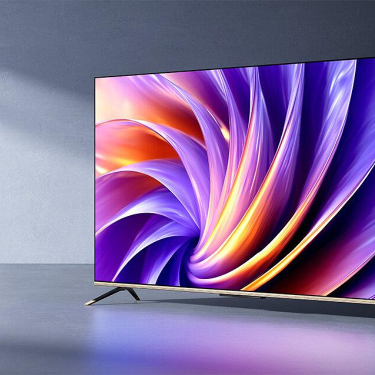 Televisão Dreame Q100 Smart TV 4K QLED 65" com imagem de ecrã vibrante em tons de roxo, laranja e amarelo.