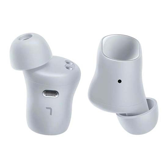 Auriculares Bluetooth Xiaomi Redmi Buds 3 Pro cinzentos, sem estojo, virados para a frente.