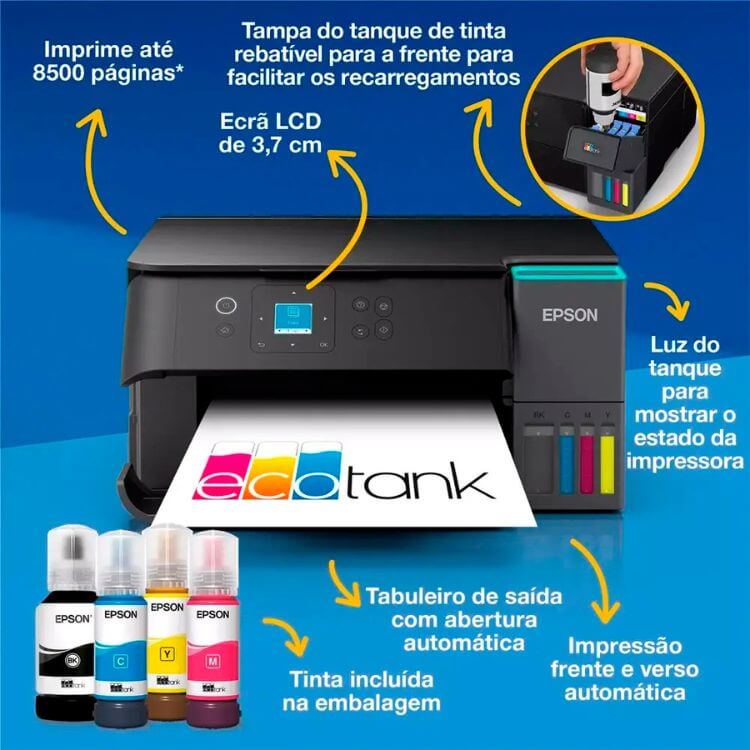 Impressora Multifunções Epson EcoTank ET-2950 Cores A4 Wi-Fi
