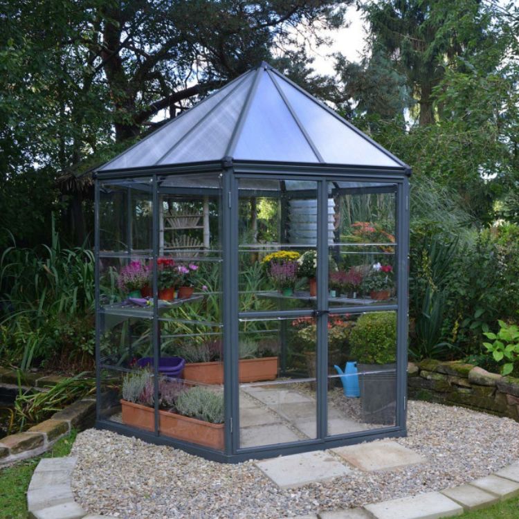 Estufa de Jardim Canopia Oasis Hexagonal Alumínio/Policarbonato 5,26m² Cinzento