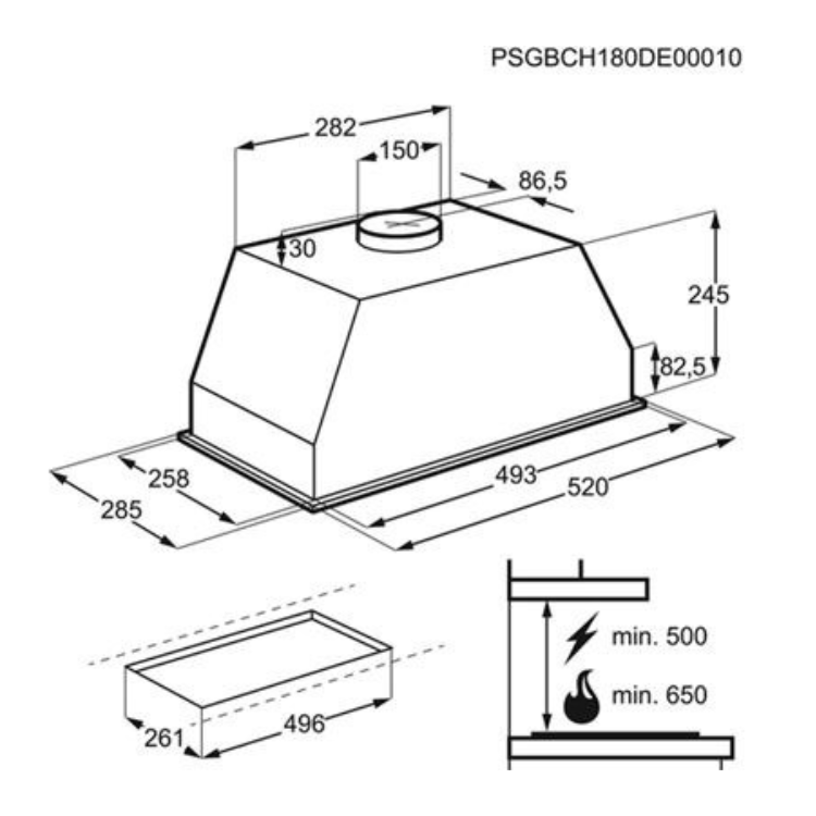 Exaustor AEG DGB2531M 155W 52cm Inox