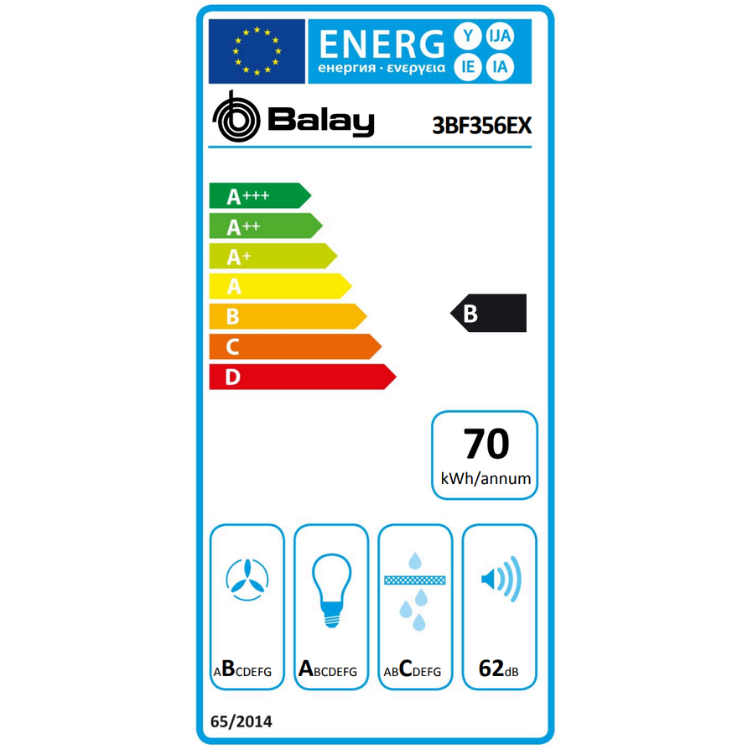 Exaustor Balay 3BF356EX 250W 52cm Inox