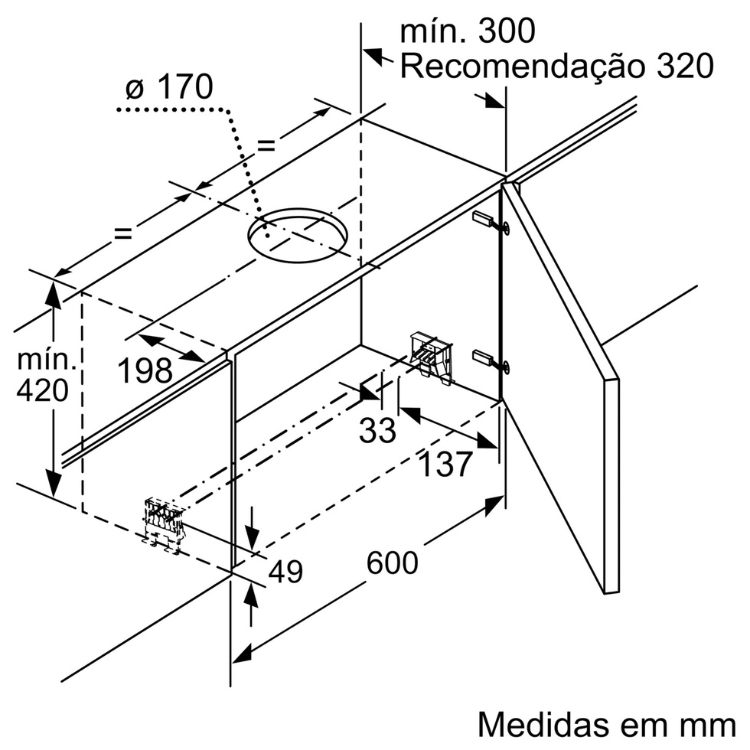 Exaustor de Gaveta Bosch Serie 4 DFS097A51 140W 90cm Inox