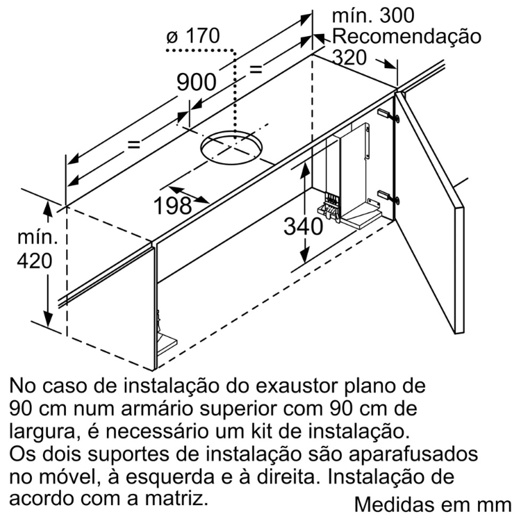Exaustor de Gaveta Bosch Serie 4 DFS097A51 140W 90cm Inox