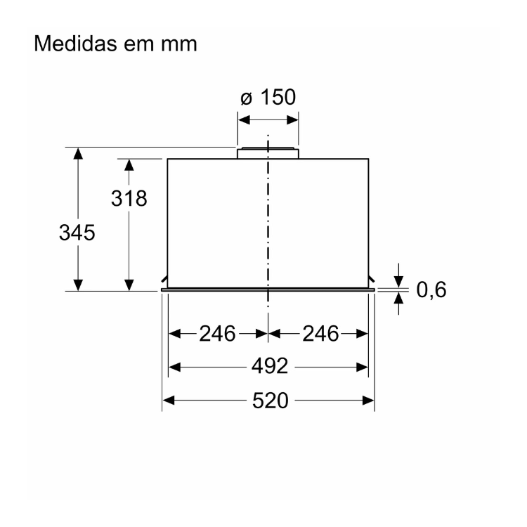 Exaustor Bosch Serie 6 DLN56AC50 250W 52cm Inox
