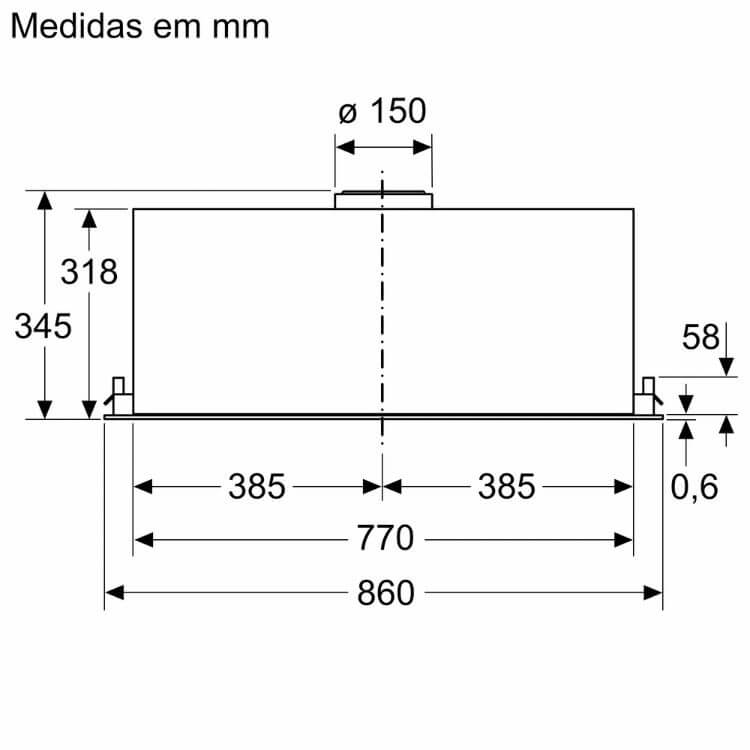 Exaustor de Encastre Siemens LB88NPC60 170W 86cm Inox
