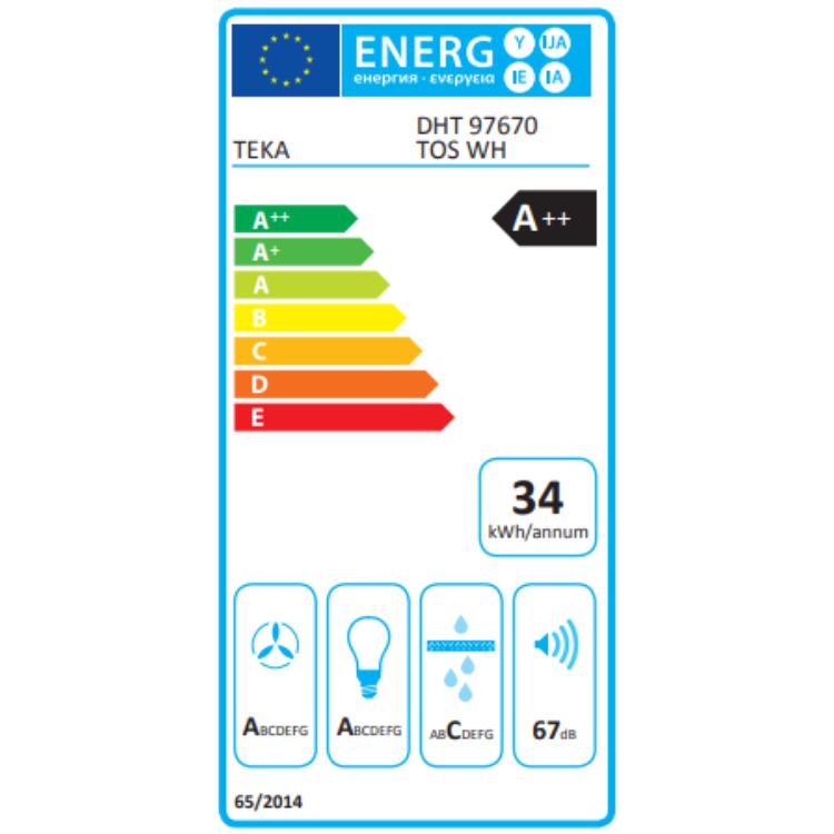 Exaustor Chaminé Teka DHT 97670 220W 90cm Branco