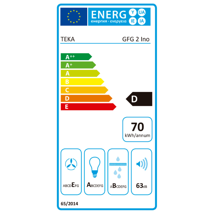Exaustor de Encastre Teka GFG 2 130W 55cm Inox