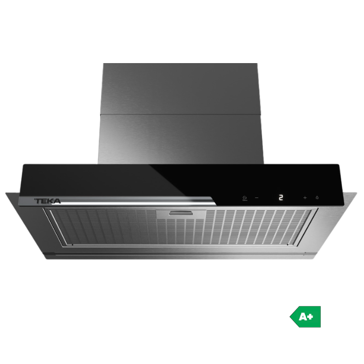 Teka GFI67350EOSIX 60cm Class A+ cooker hood, stainless steel and black glass.