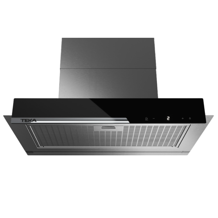 Teka GFI67350EOSIX 60cm Class A+ cooker hood, stainless steel and black glass, digital display.
