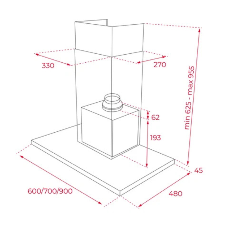 Exaustor de Parede Teka DSH986I 280W 90cm Inox