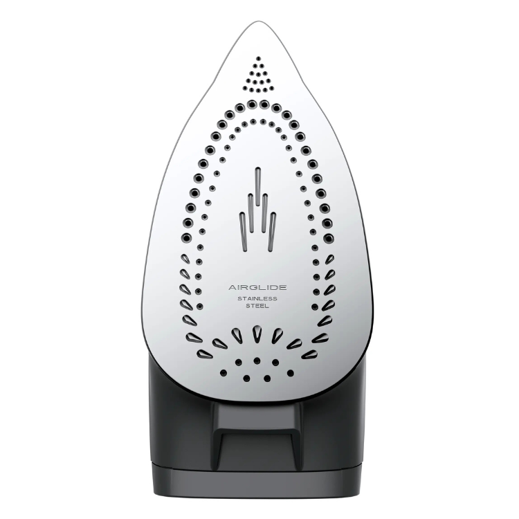 Rowenta Airglide stainless steel iron, silver and black, 2400W.
