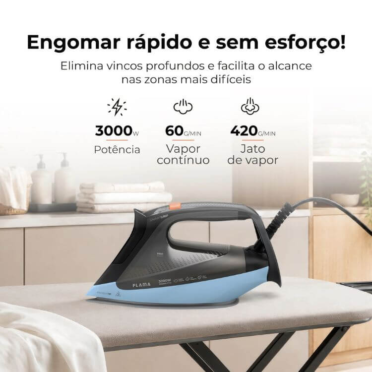 Ferro a Vapor Flama 5399FL SteamUltra SmartGrip 3000W Azul