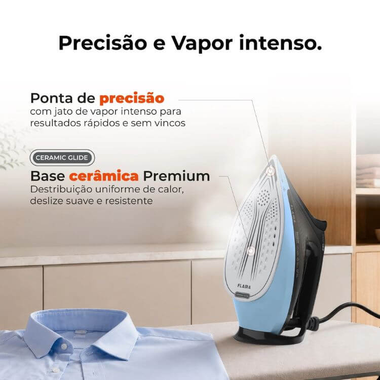 Ferro a Vapor Flama 5399FL SteamUltra SmartGrip 3000W Azul