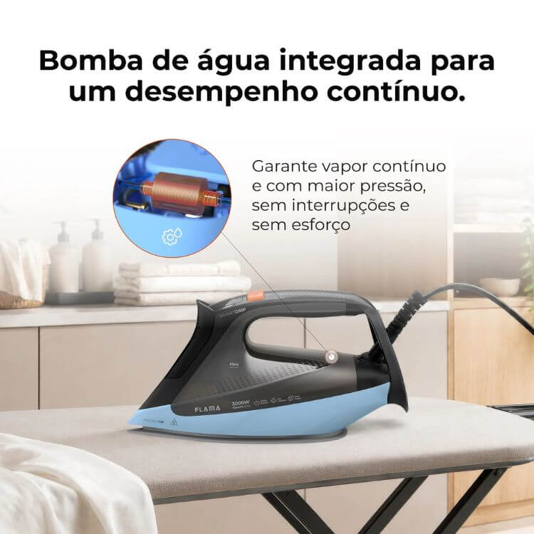 Ferro a Vapor Flama 5399FL SteamUltra SmartGrip 3000W Azul