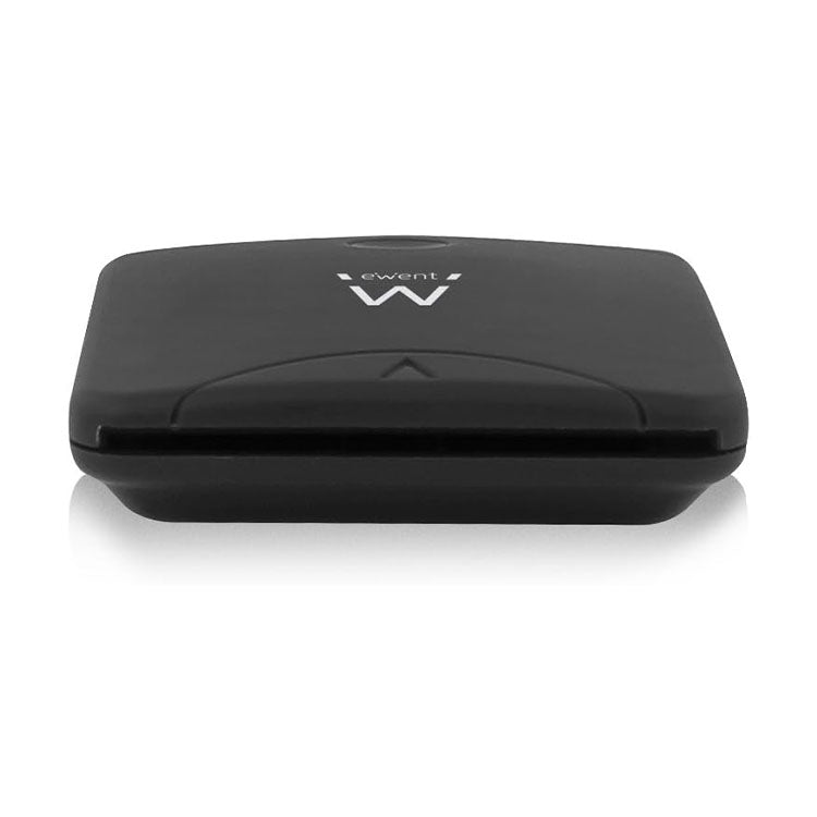 Black Ewent USB 2.0 card reader, rectangular with rounded edges.