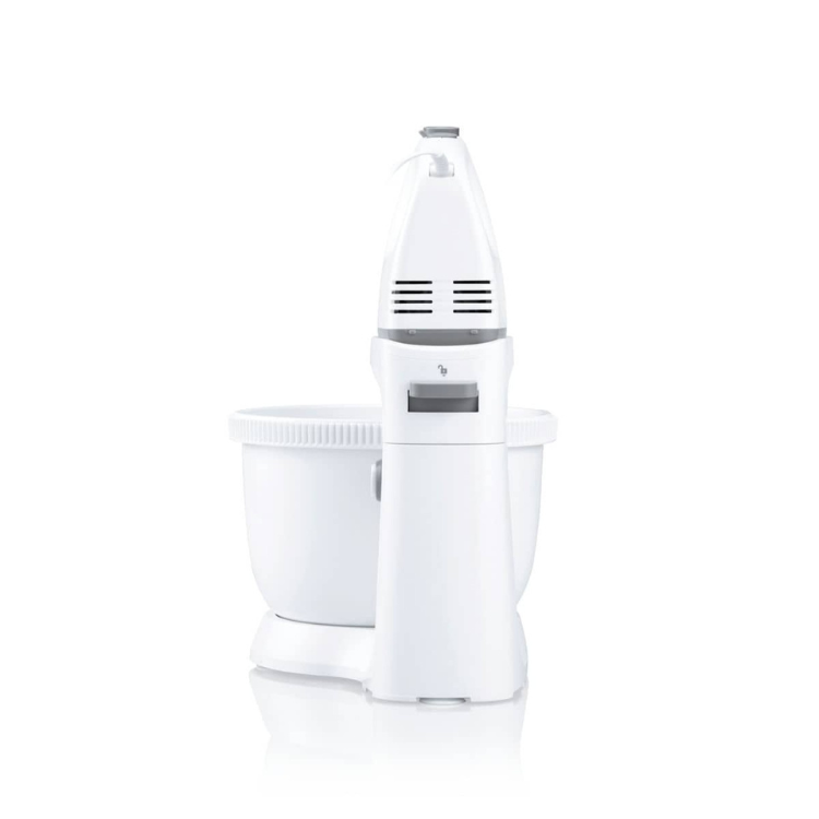 White Flama 1417FL stand mixer with 3.4L bowl, 400W, grey accents.
