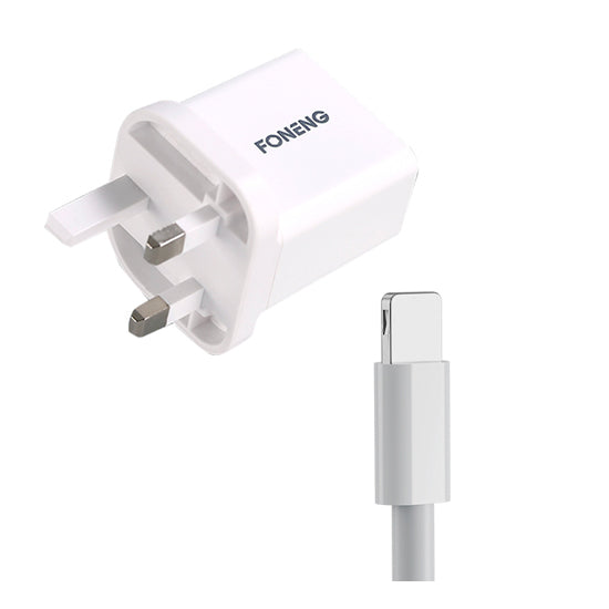 Foneng Ladegerät UK 2X USB 2.4A + Lightning Datenkabel
