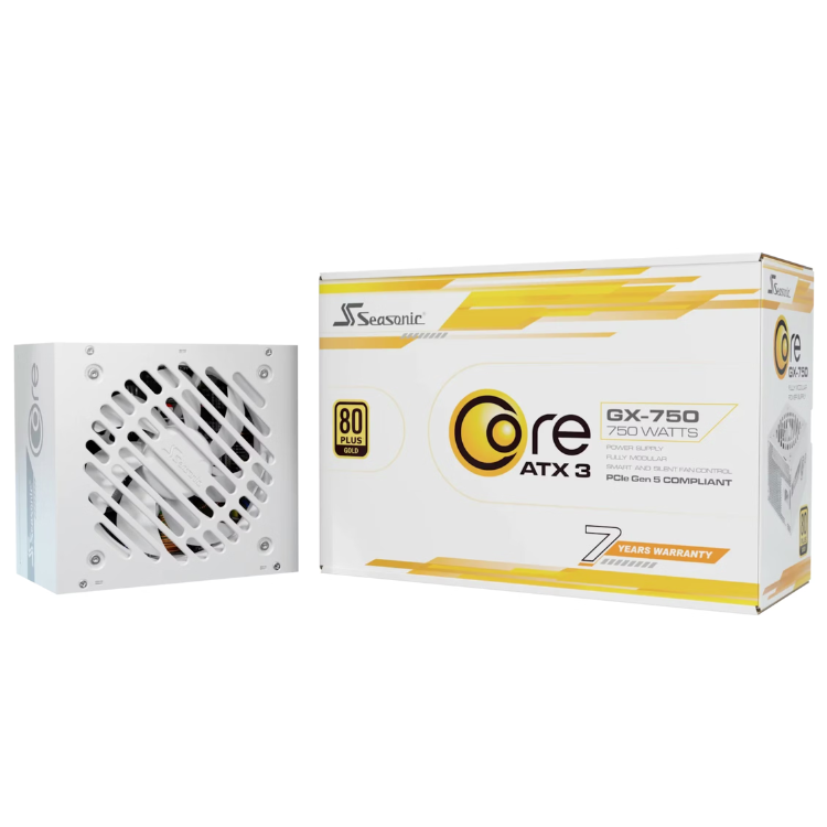 Fonte de Alimentação ATX Seasonic Core GX-750W 80 Plus Gold Full Modular Branco