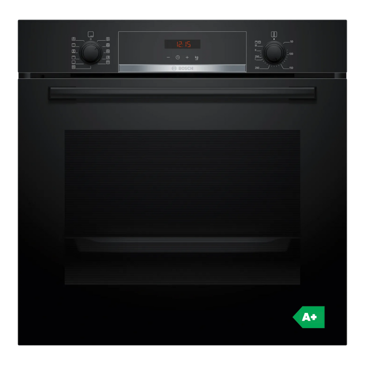 Forno Hidrolítico/Pirolítico de Encastre Bosch Serie 4 HBA574BB3 preto, 71L, 3600W, eficiência energética A+.