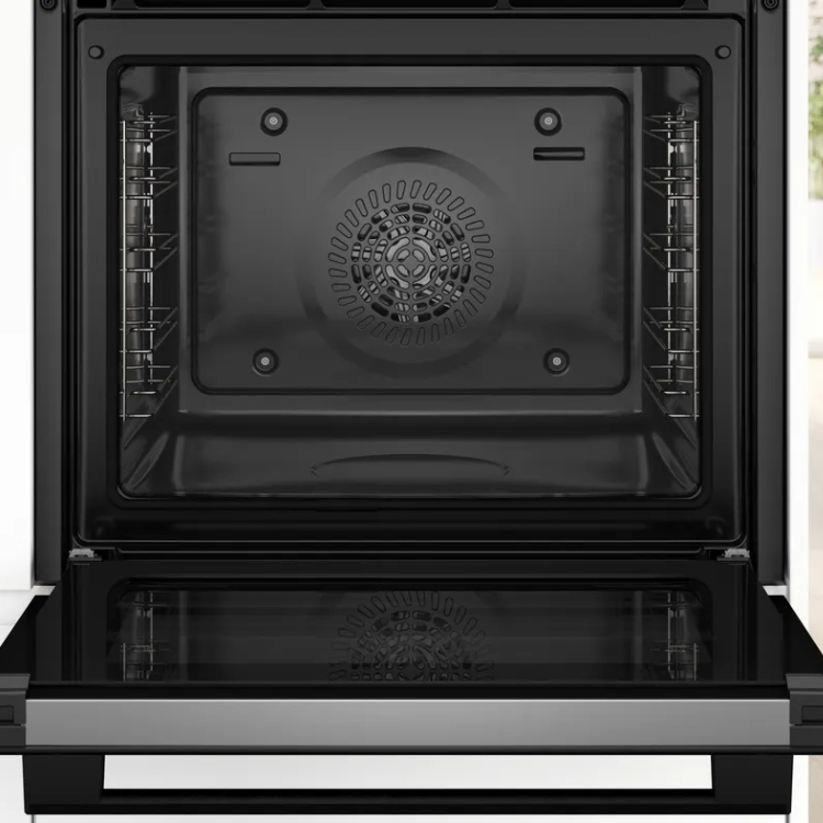 Forno Hidrolítico/Pirolítico Bosch Serie 4 preto, 71L, com função multifunções e resistência eléctrica.