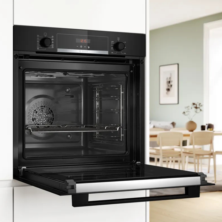 Forno Hidrolítico/Pirolítico de Encastre Bosch Serie 4 HBA574BB3 preto 71L.