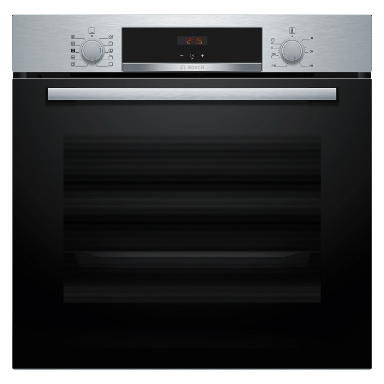 Forno Hidrolítico de Encastre Bosch Serie 4 preto e prata com painel digital e 71L.