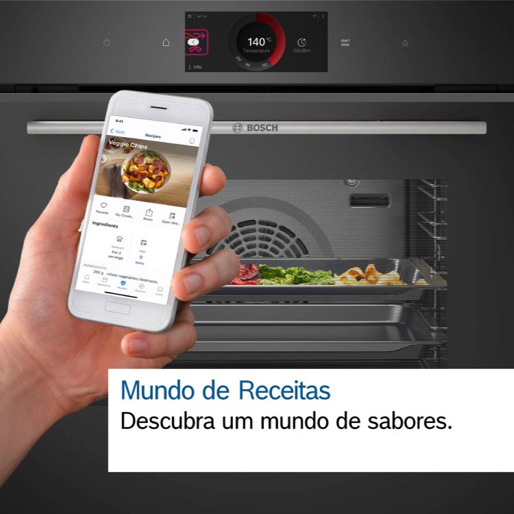 Forno Hidrolítico de Encastre Bosch Serie 8 HBG724AB1 71L 3600W