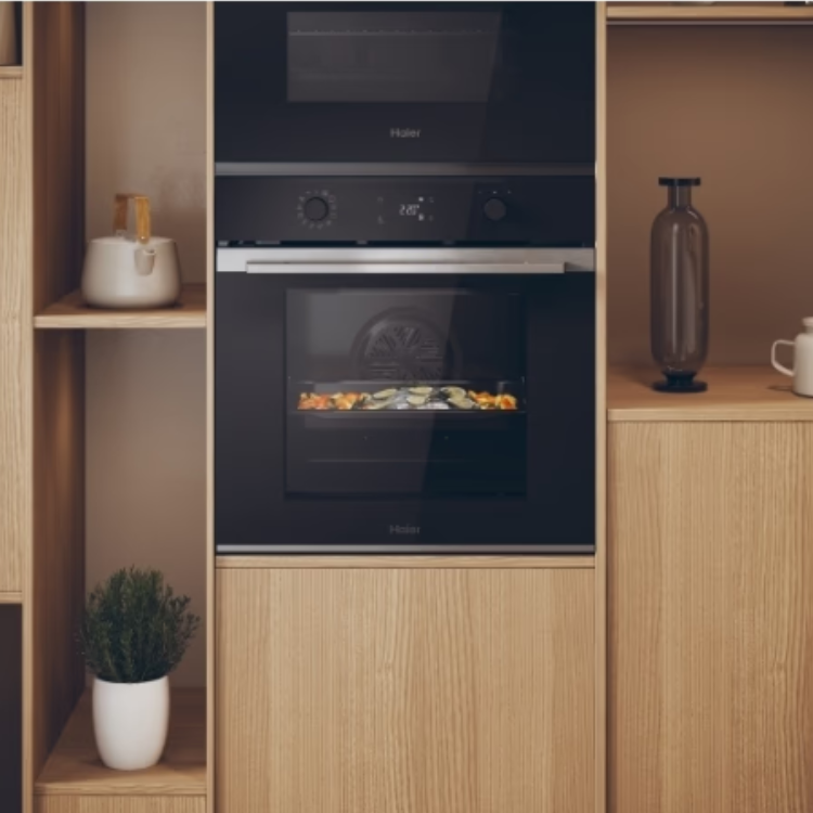 Haier ID2P5B3YTX Hydrolytisch/Pyrolytischer Einbau-Backofen 78L Schwarz
