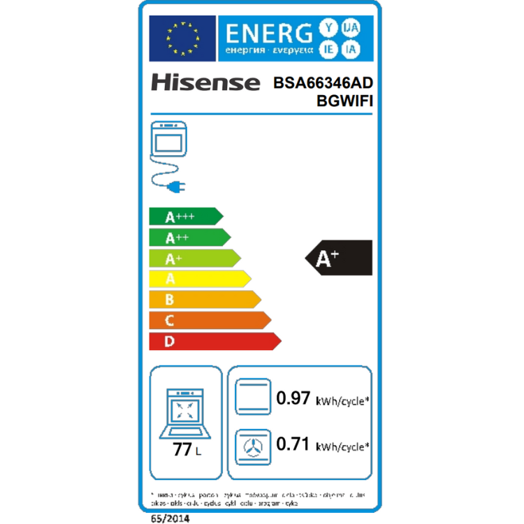 Forno Hidrolítico Hisense BSA66346ADBGWIFI 77L 3500W