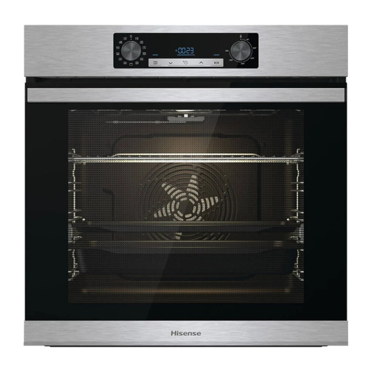 Forno Hidrolítico de Encastre Hisense BSA65226AX, inox, 77L, 3500W, painel digital e porta de vidro.