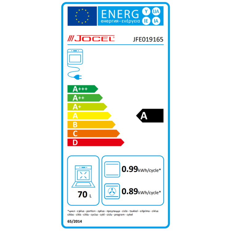 Jocel JFE019165 Einbaubackofen 70L 2800W