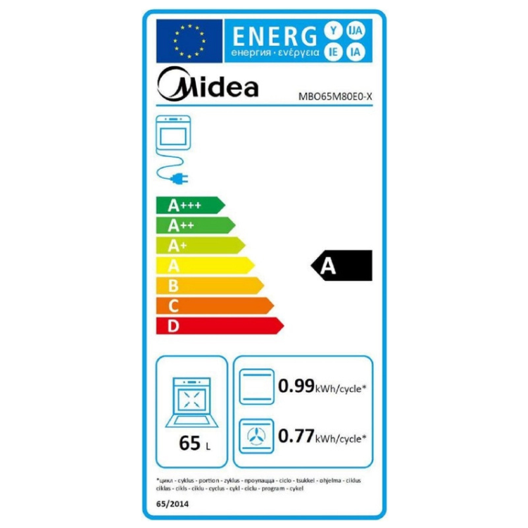 Forno Multifunções de Encastre Midea MBO65M80E0-X 70L 3000W