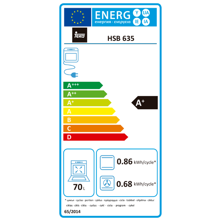 Teka HSB635S Einbau-Hydrolysebackofen 2615W 70L Edelstahl - Ausstellungsstück