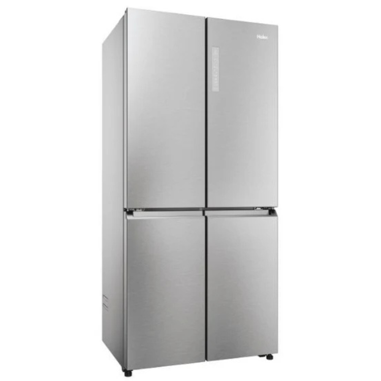 Haier HCR7818DNMM American fridge, stainless steel, 467L capacity.