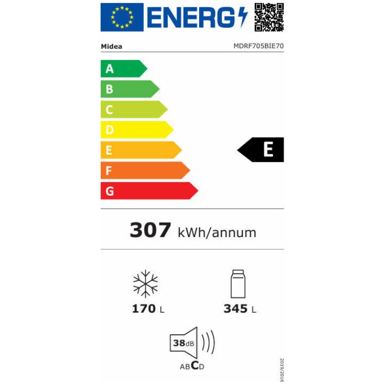 Frigorífico Americano Midea MDRF705BIE70 515L Classe E