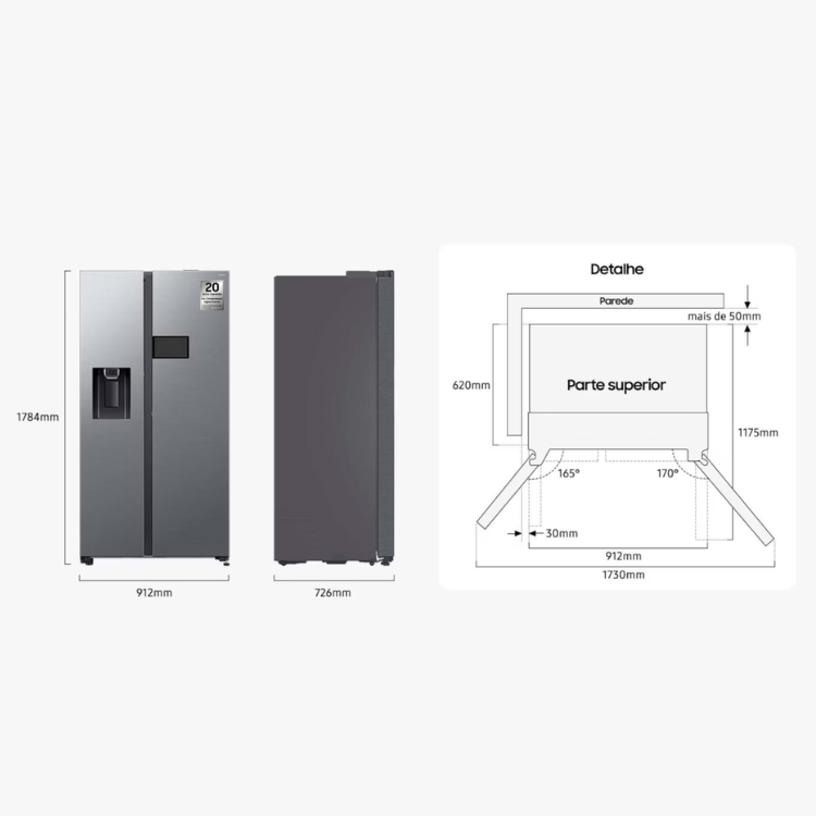 Frigorífico Americano Samsung AI Home RS90F64EETEF 621L Inox