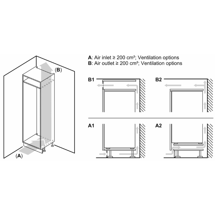 Frigorífico Combinado de Encastre Bosch Serie 2 KIV86NSE0 267L Branco