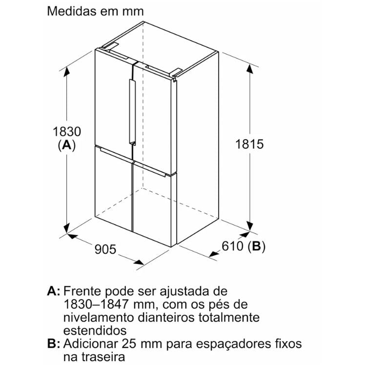 Frigorífico Americano Bosch Serie 4 KFN96VPEA 605L Inox