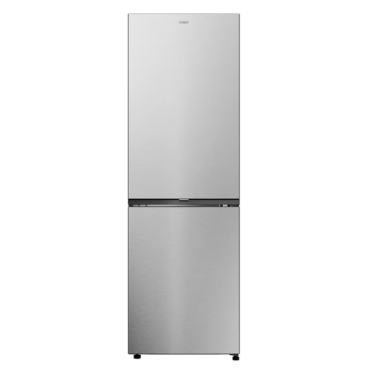 Frigorífico combinado Candy CNCQ2T618CX, 355L, inox, duas portas, congelador inferior.