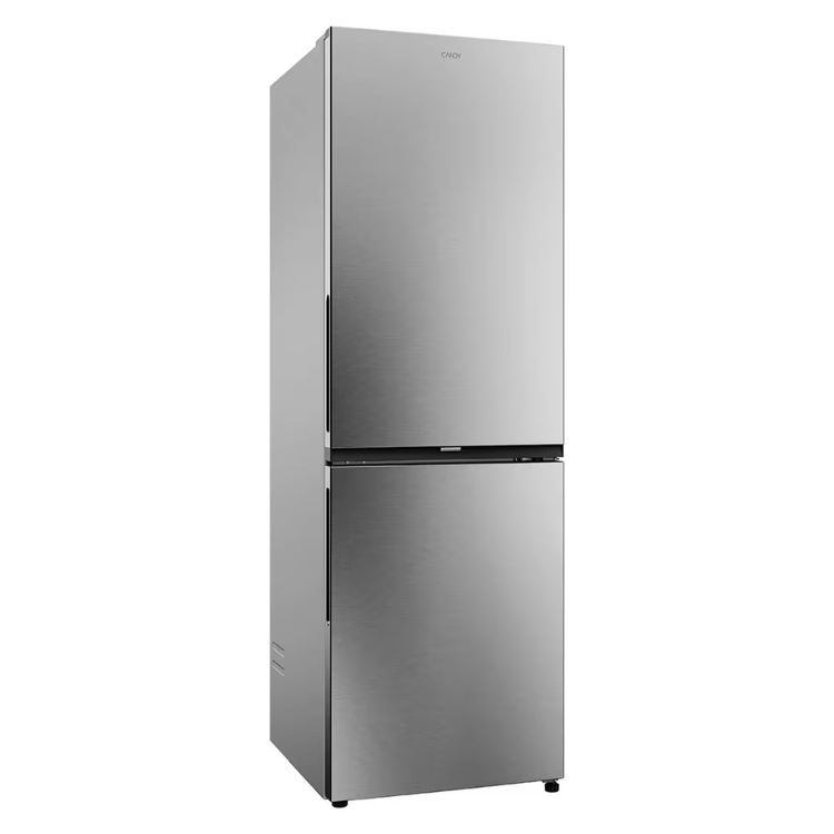 Frigorífico combinado Candy CNCQ2T618CX, 355L, inox, duas portas, congelador inferior.