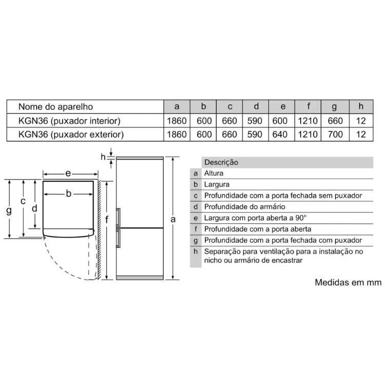 Frigorífico Combinado Balay 3KFE561WI 302L Branco