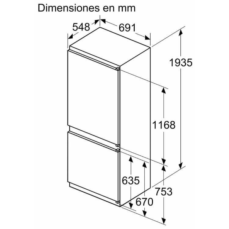 Frigorífico Combinado de Encastre Balay 3KIE901F 383L