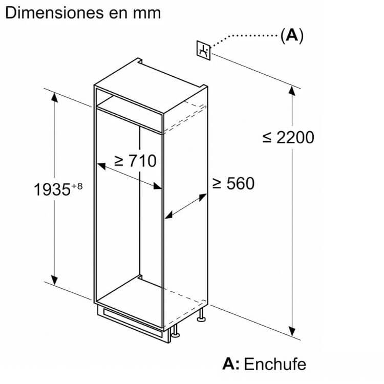 Frigorífico Combinado de Encastre Balay 3KIE901F 383L