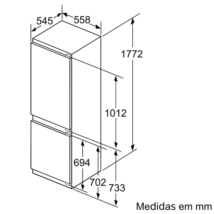 Frigorífico Combinado de Encastre Bosch Serie 6 KIS86AFE0 272L Branco