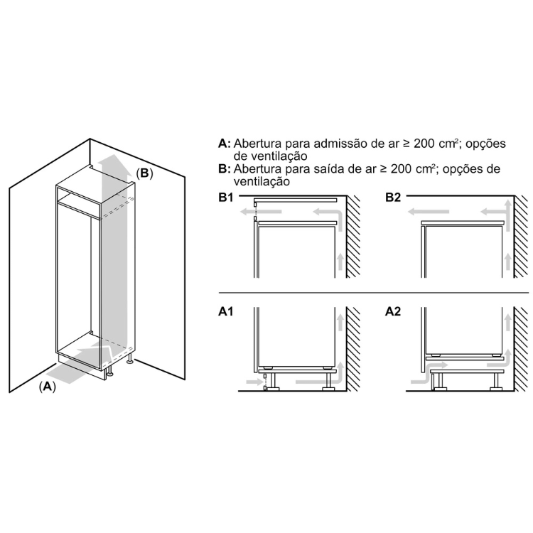 Frigorífico Combinado de Encastre Balay 3KIE711S 267L